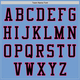 Custom Light Blue Black-Pink Authentic Baseball Jersey
