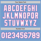 Custom Light Blue White-Pink Authentic Baseball Jersey