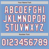 Custom Light Blue White-Red Authentic Baseball Jersey