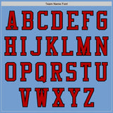Custom Light Blue Red-Black Authentic Baseball Jersey