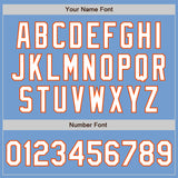 Custom Light Blue White-Orange Authentic Baseball Jersey