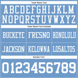 Custom Light Blue White Mesh Authentic Football Jersey