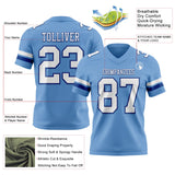 Custom Light Blue White-Royal Mesh Authentic Football Jersey