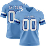 Custom Light Blue White-Royal Mesh Authentic Football Jersey