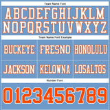 Custom Light Blue Orange-White Mesh Authentic Football Jersey