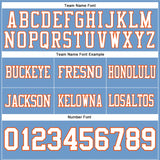 Custom Light Blue White-Orange Mesh Authentic Football Jersey