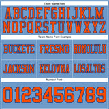 Custom Light Blue Orange-Royal Mesh Authentic Football Jersey