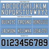 Custom Light Blue Navy-White Mesh Authentic Football Jersey