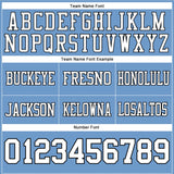 Custom Light Blue White-Black Mesh Authentic Football Jersey