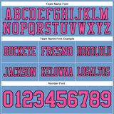 Custom Light Blue Pink-Black Mesh Authentic Football Jersey