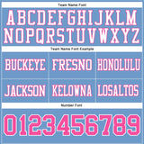 Custom Light Blue Pink-White Mesh Authentic Football Jersey