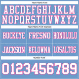 Custom Light Blue White-Pink Mesh Authentic Football Jersey