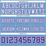 Custom Light Blue Purple-White Mesh Authentic Football Jersey