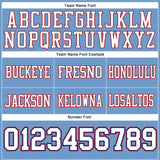 Custom Light Blue White Royal-Red Mesh Authentic Football Jersey