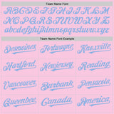 Custom Light Pink Light Blue Mesh Authentic Throwback Baseball Jersey