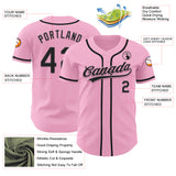 Custom Light Pink Black Authentic Baseball Jersey