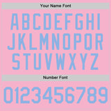 Custom Light Pink Light Blue Authentic Baseball Jersey