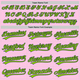 Custom Light Pink Neon Green-Navy Authentic Throwback Baseball Jersey