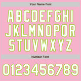Custom Light Pink White-Neon Green Authentic Baseball Jersey