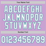 Custom Light Purple White-Teal Authentic Baseball Jersey