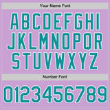 Custom Light Purple Teal-White Authentic Baseball Jersey