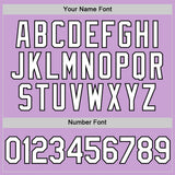 Custom Light Purple White-Black Authentic Baseball Jersey
