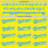 Custom Light Yellow Teal-White Authentic Baseball Jersey