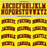 Custom Light Yellow Red-Black Authentic Basketball Jersey