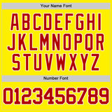 Custom Light Yellow Red-White Authentic Basketball Jersey