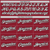 Custom Maroon White-Black Mesh Authentic Throwback Baseball Jersey