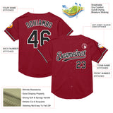 Custom Maroon Black-White Mesh Authentic Throwback Baseball Jersey