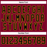 Custom Maroon Black-Gold Hockey Lace Neck Jersey