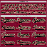 Custom Maroon Black-Cream Hockey Lace Neck Jersey