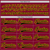 Custom Maroon Black-Gold Hockey Jersey
