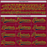 Custom Maroon Navy-Gold Hockey Jersey
