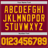 Custom Maroon Gold Authentic Throwback Basketball Jersey