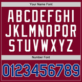 Custom Maroon Royal-White Authentic Throwback Basketball Jersey