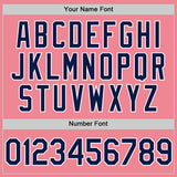 Custom Medium Pink Navy-White Authentic Baseball Jersey