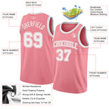 Custom Medium Pink White Authentic Basketball Jersey