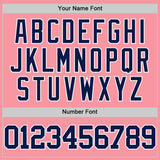 Custom Medium Pink Navy-White Authentic Basketball Jersey