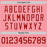 Custom Medium Pink Red-White Authentic Basketball Jersey