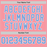 Custom Medium Pink Light Blue-White Authentic Basketball Jersey