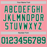 Custom Medium Pink Kelly Green-White Authentic Basketball Jersey