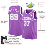Custom Medium Purple White Authentic Basketball Jersey