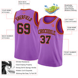 Custom Medium Purple Black-Orange Authentic Basketball Jersey