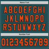 Custom Midnight Green Orange-Black Mesh Authentic Throwback Football Jersey