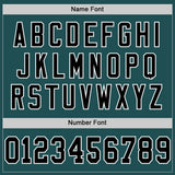 Custom Midnight Green Black-White Mesh Authentic Throwback Football Jersey