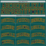 Custom Midnight Green Navy-Gold Authentic Basketball Jersey