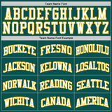 Custom Midnight Green White-Gold Authentic Basketball Jersey