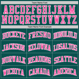 Custom Midnight Green Pink-White Authentic Basketball Jersey